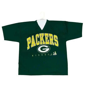 Riddell NFL Green Bay Packers Size XL Mesh Jersey T-Shirt V-Neck Men's Vintage